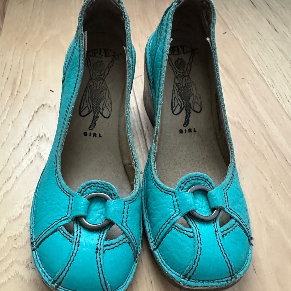Fly London Women's Turquoise Leather Shoes